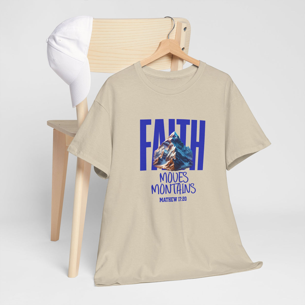 Faith Moves Mountains T-Shirt — Christian Scripture Tee (Matthew 17:20)