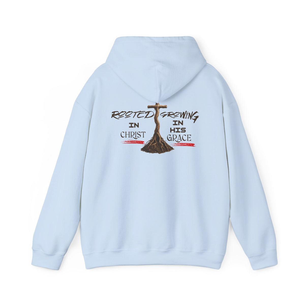 Hoodie — Rooted in Christ, Growing in His Grace Christian Faith Pullover