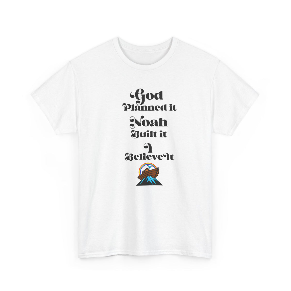 Noah Built It T-Shirt — "God Planned It, Noah Built It" Christian Faith Tee