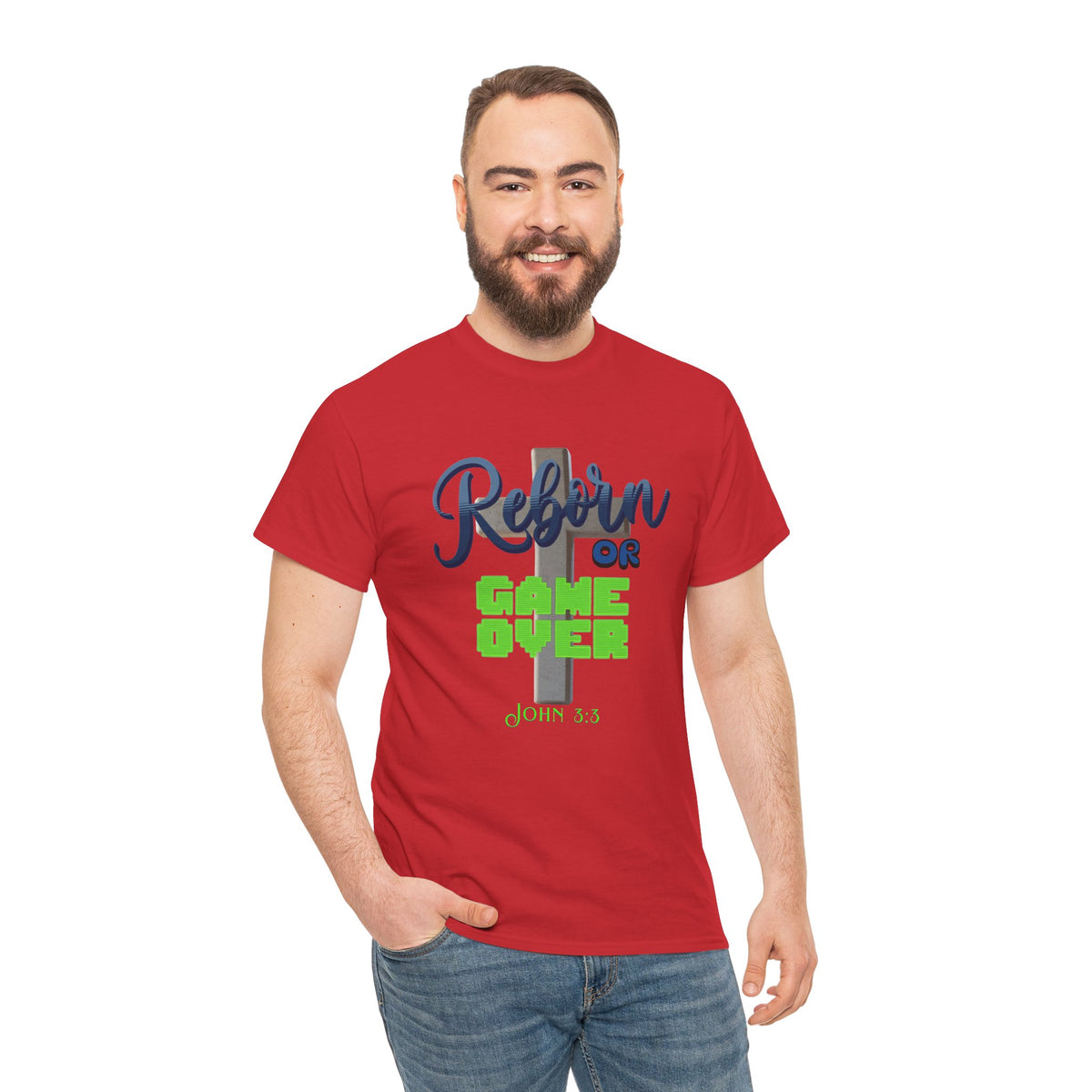 Reborn or Game Over Tee — Christian John 3:8 Faith Shirt