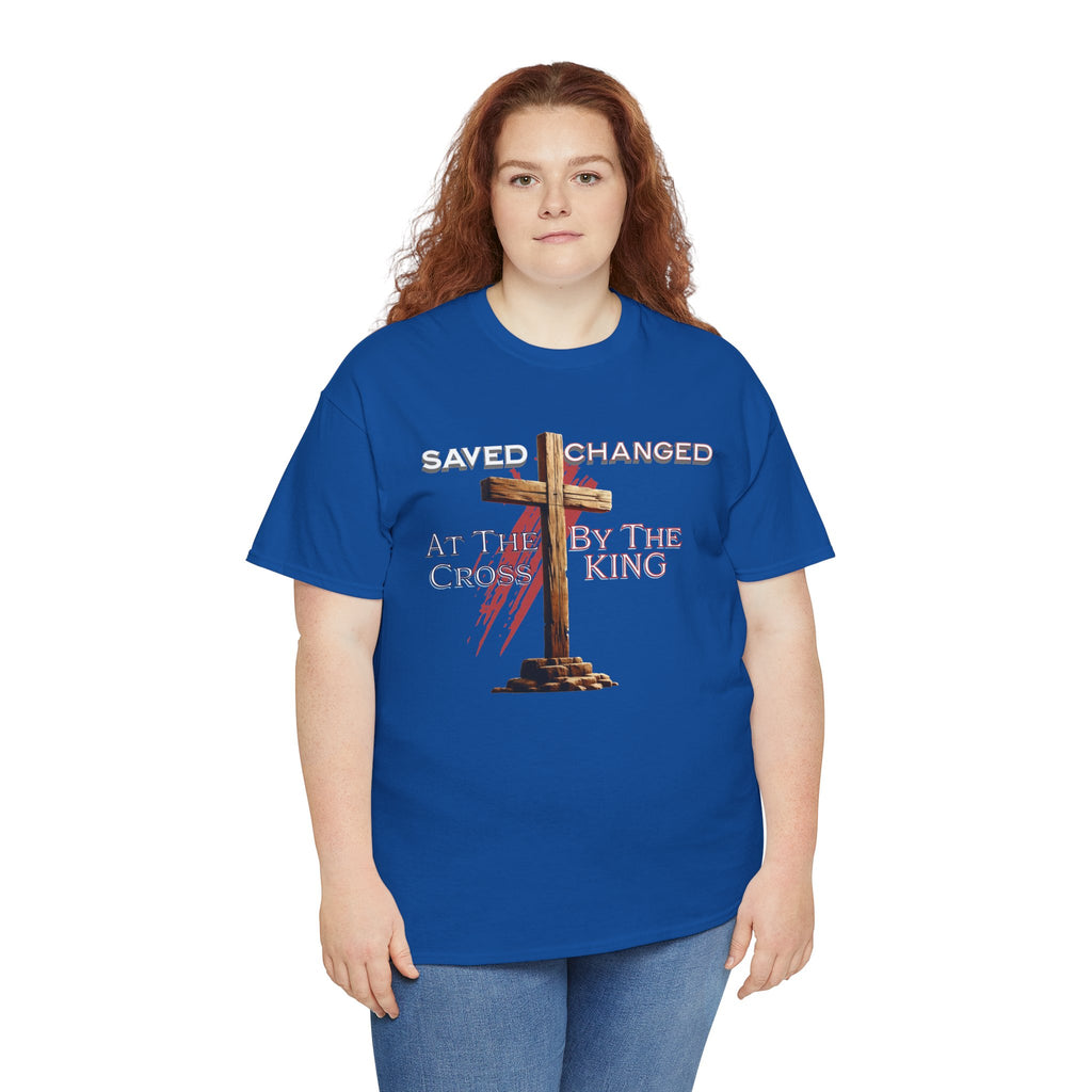 Saved and Changed at the Cross - Christian Cross T-Shirt