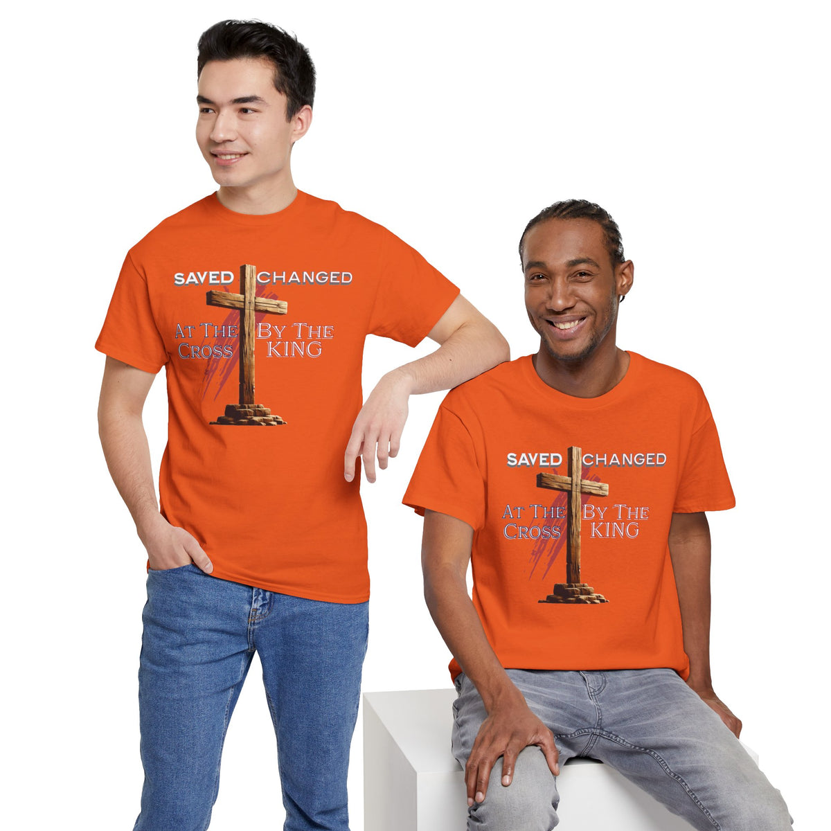 Saved and Changed at the Cross - Christian Cross T-Shirt