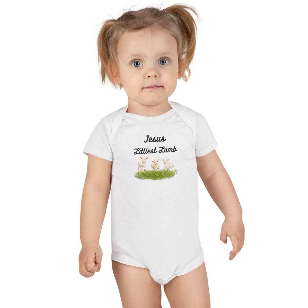 High quality, Gerber brand baby onesie "Jesus Littlest Lamb" Christian Infant Bodysuit