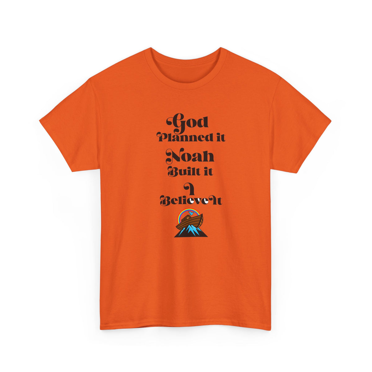 Noah Built It T-Shirt — "God Planned It, Noah Built It" Christian Faith Tee