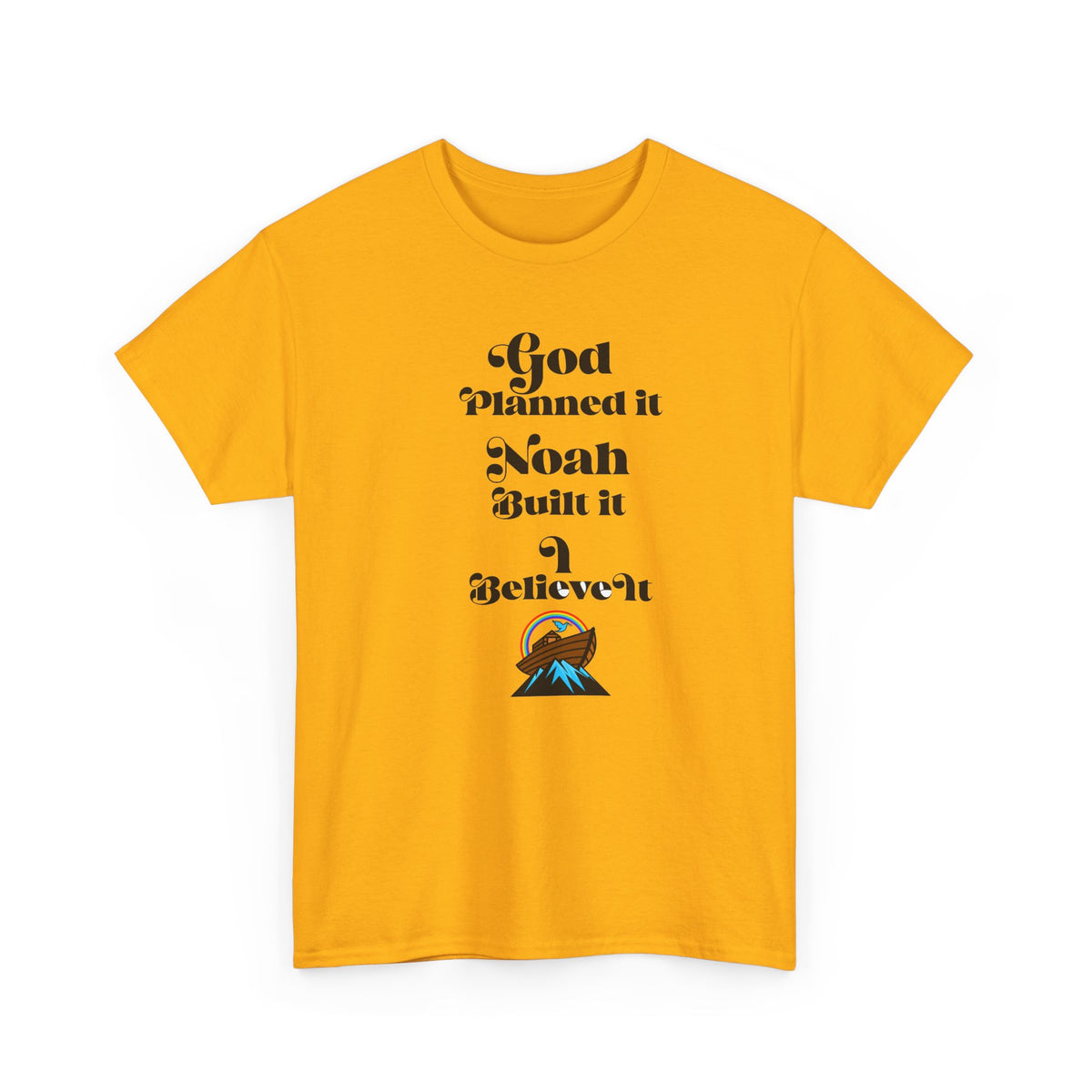Noah Built It T-Shirt — "God Planned It, Noah Built It" Christian Faith Tee