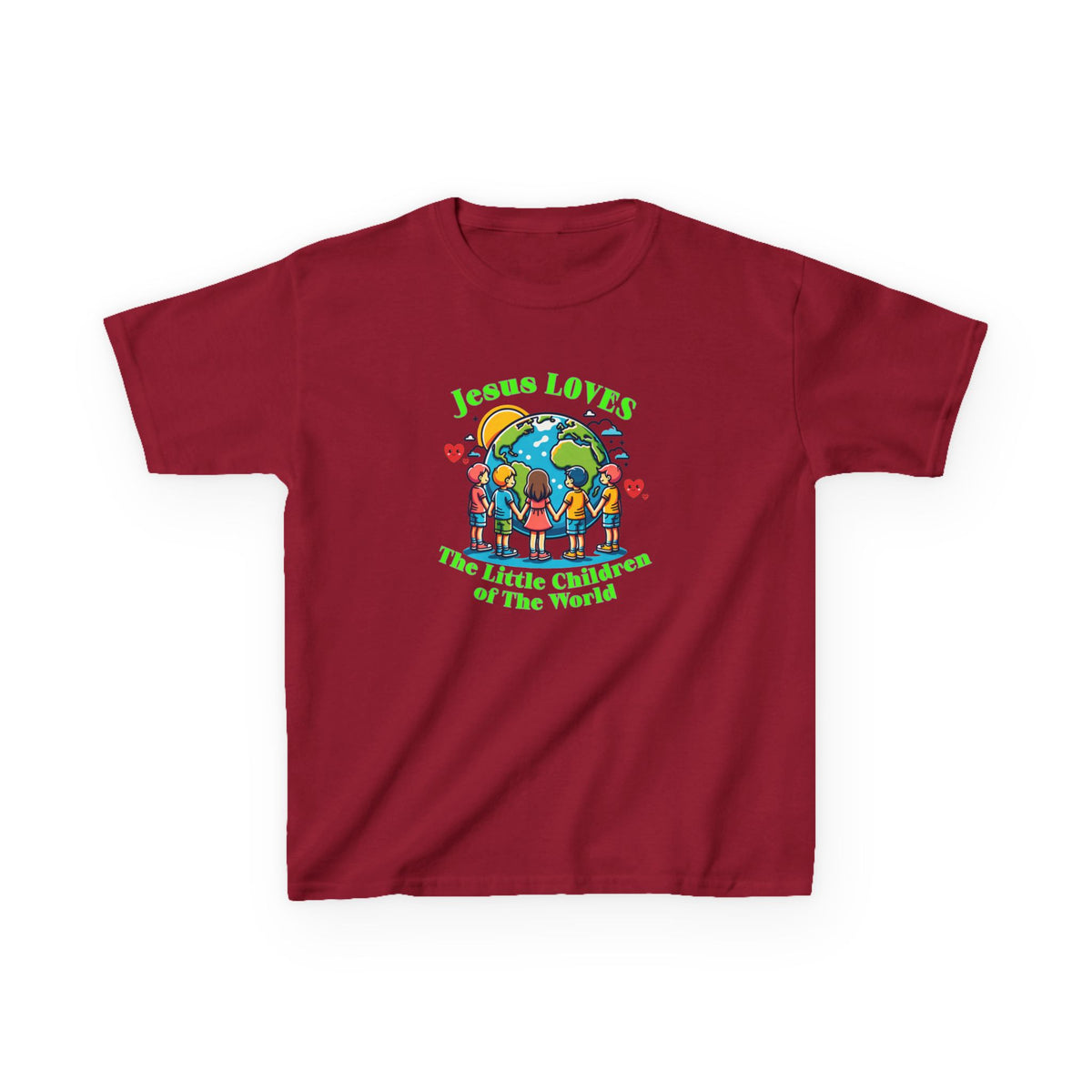 Kids Tee — "Jesus Loves The Little Children of the World" Faith Graphic