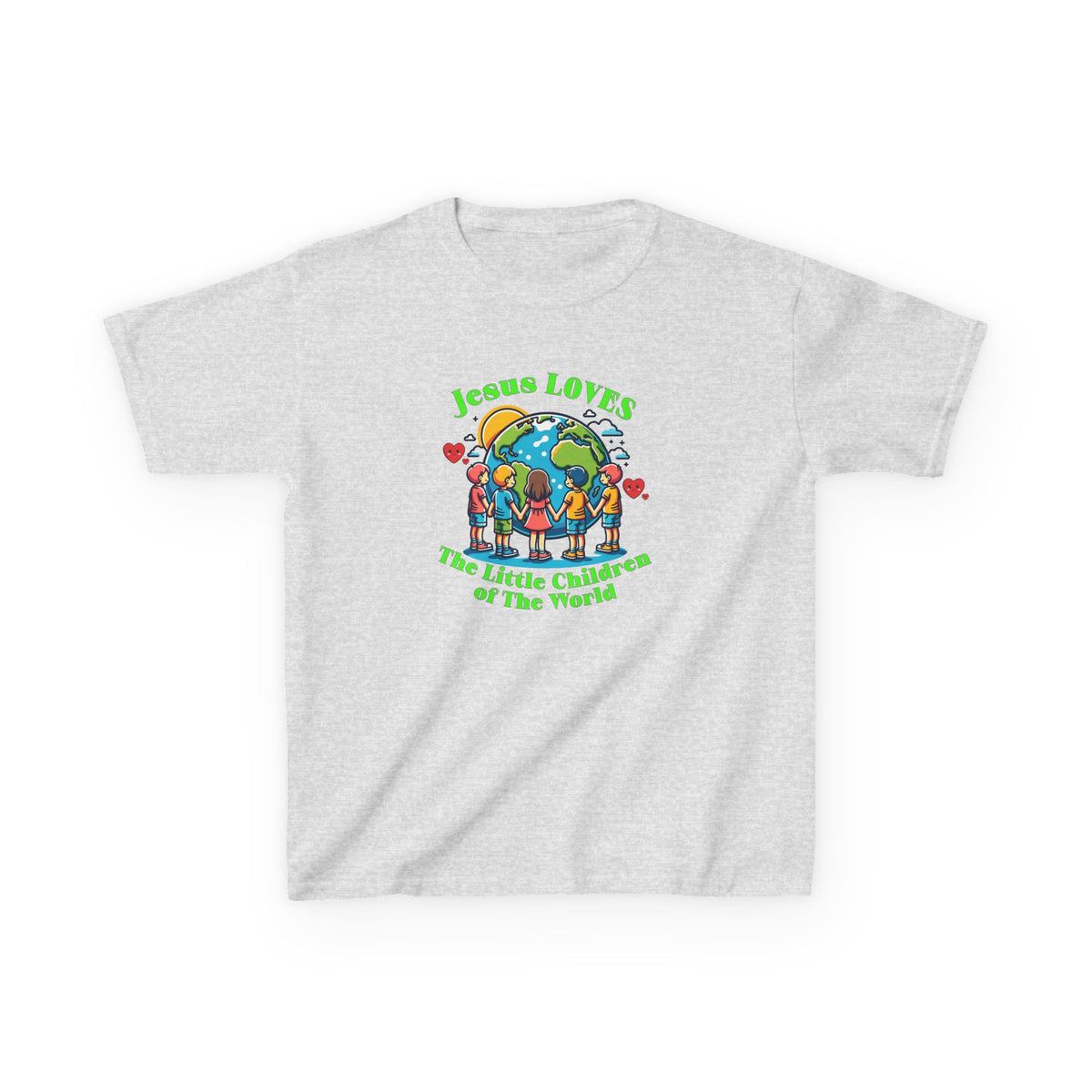 Kids Tee — "Jesus Loves The Little Children of the World" Faith Graphic