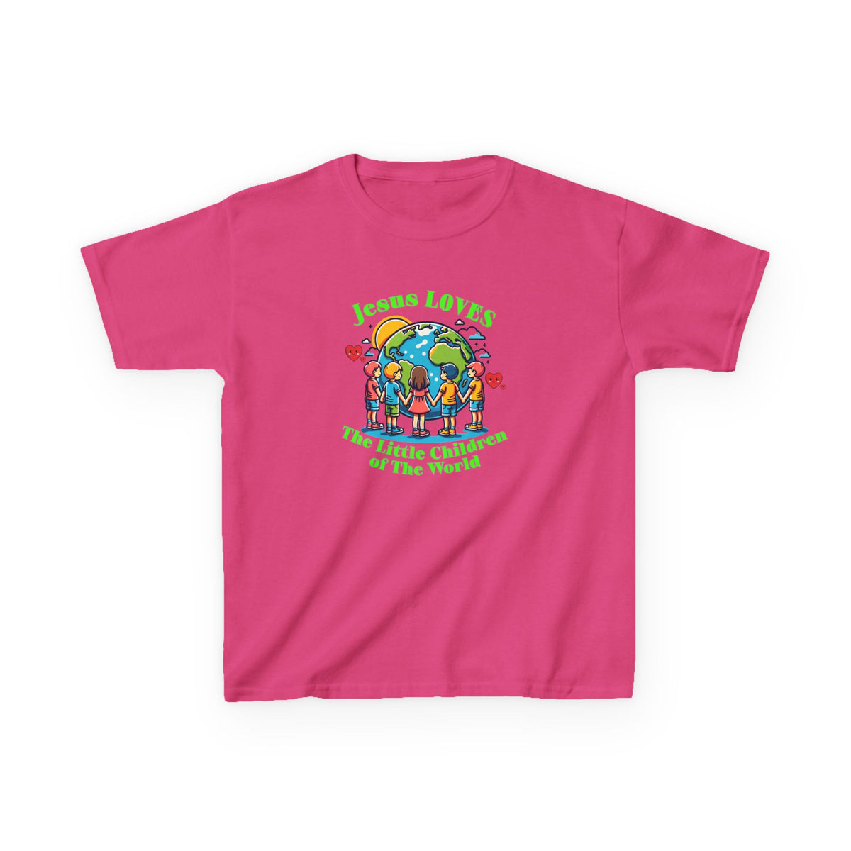 Kids Tee — "Jesus Loves The Little Children of the World" Faith Graphic