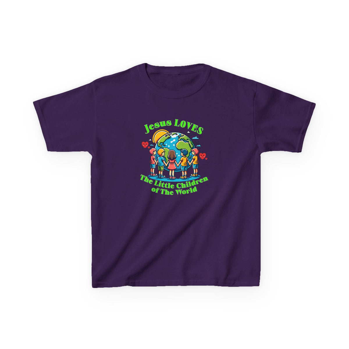 Kids Tee — "Jesus Loves The Little Children of the World" Faith Graphic