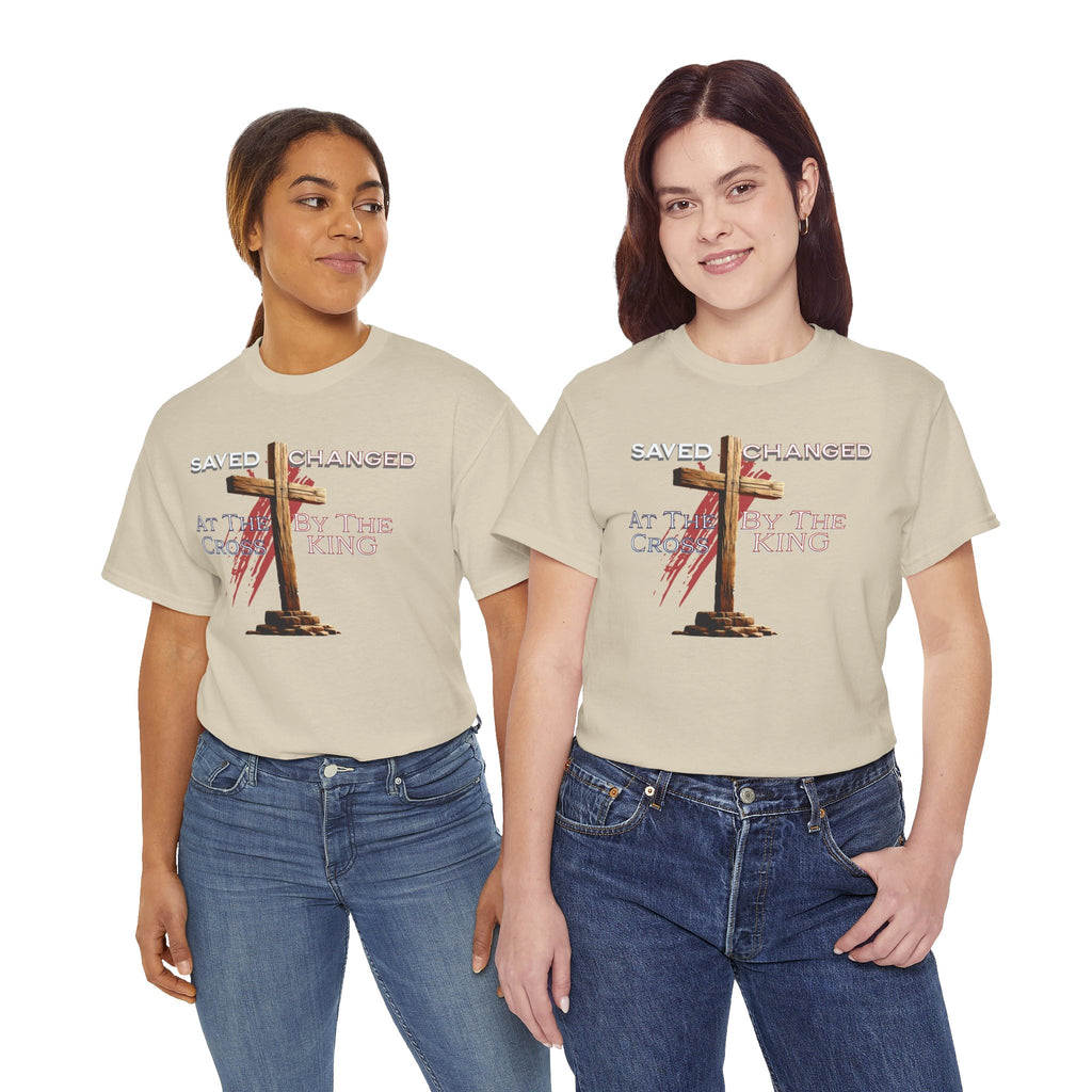 Saved and Changed at the Cross - Christian Cross T-Shirt