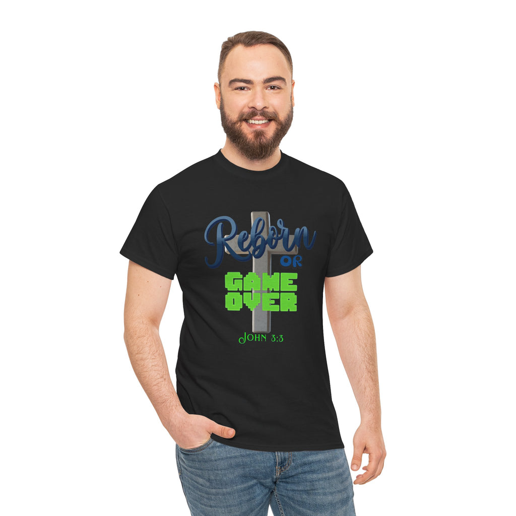 Reborn or Game Over Tee — Christian John 3:8 Faith Shirt