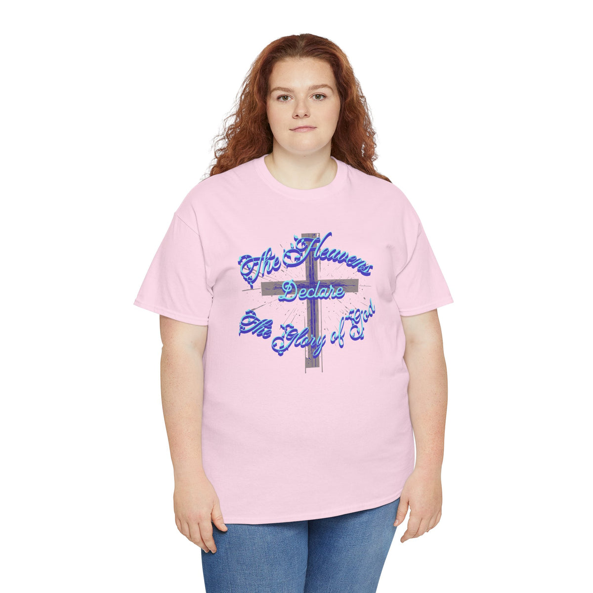 Religious Cross Tee — "The Heavens Declare The Glory of God" Christian Graphic T-Shirt