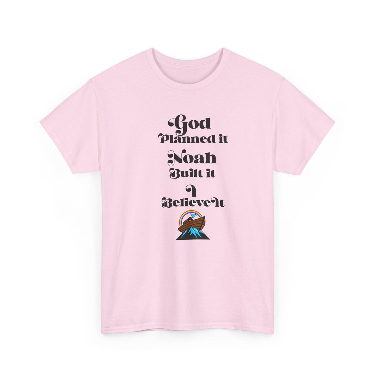 Noah Built It T-Shirt — "God Planned It, Noah Built It" Christian Faith Tee
