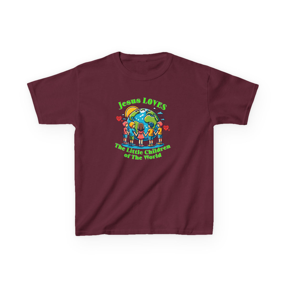 Kids Tee — "Jesus Loves The Little Children of the World" Faith Graphic
