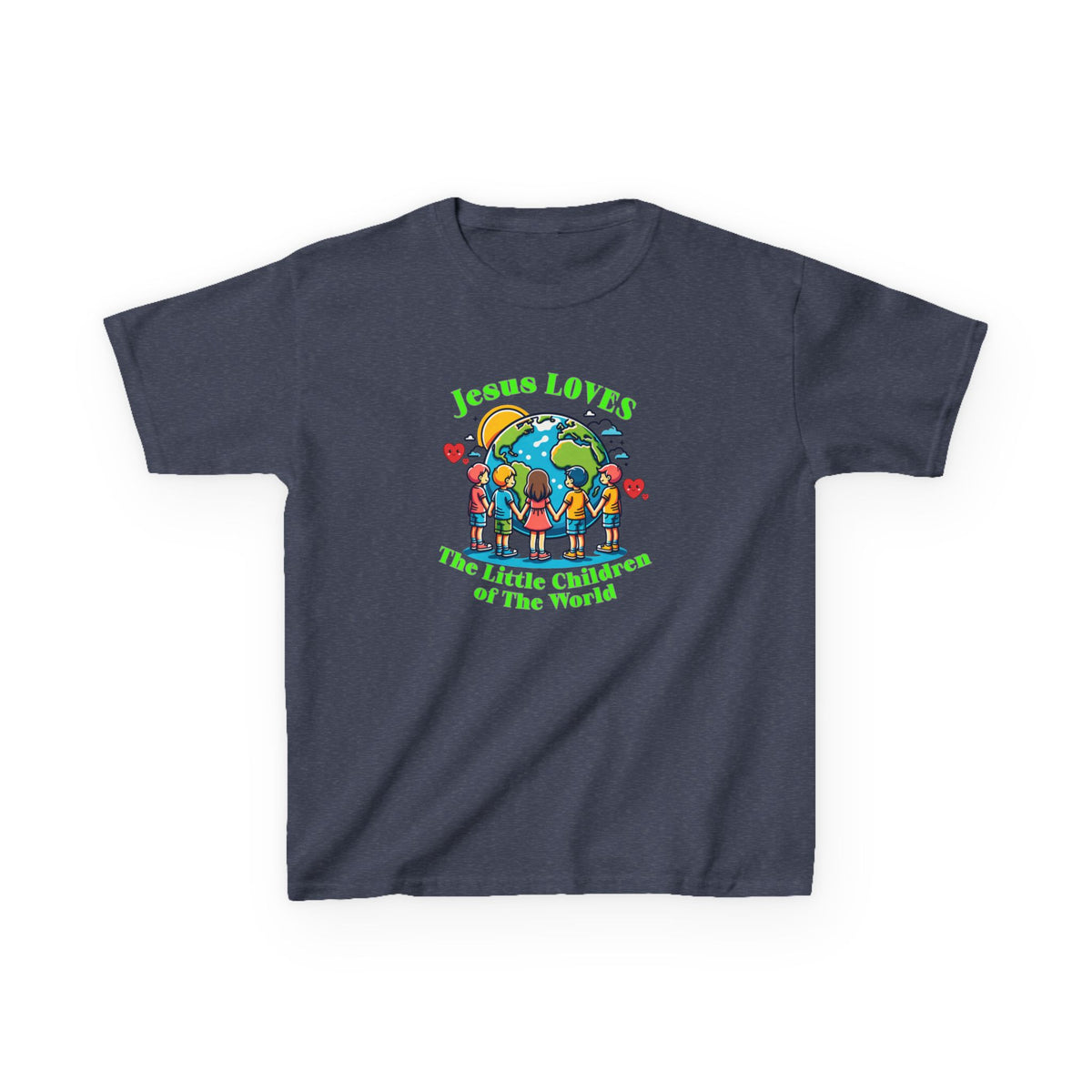 Kids Tee — "Jesus Loves The Little Children of the World" Faith Graphic